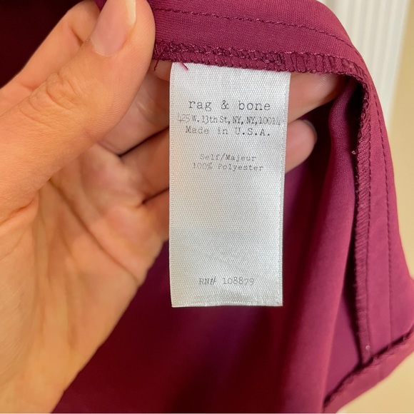 RARE Rag & Bone Deep Red Hi-Low Button Up - Picture 10 of 10